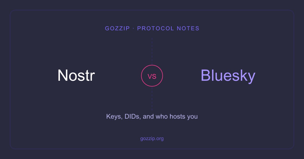 Nostr vs Bluesky: Keys, DIDs, and Who Hosts You